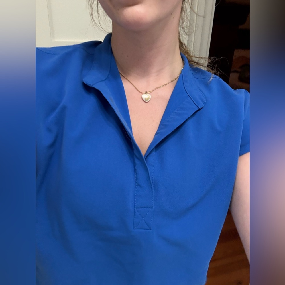 FIGS Royal Blue Sleeveless Polo Top - Picture 8 of 12